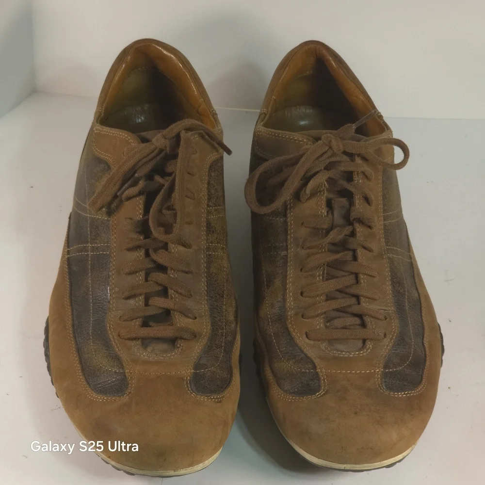 Cole Haan Lace Up Air Tan Leather Sneaker Shoes Size 9.5M Lounge‎ Boat Golf